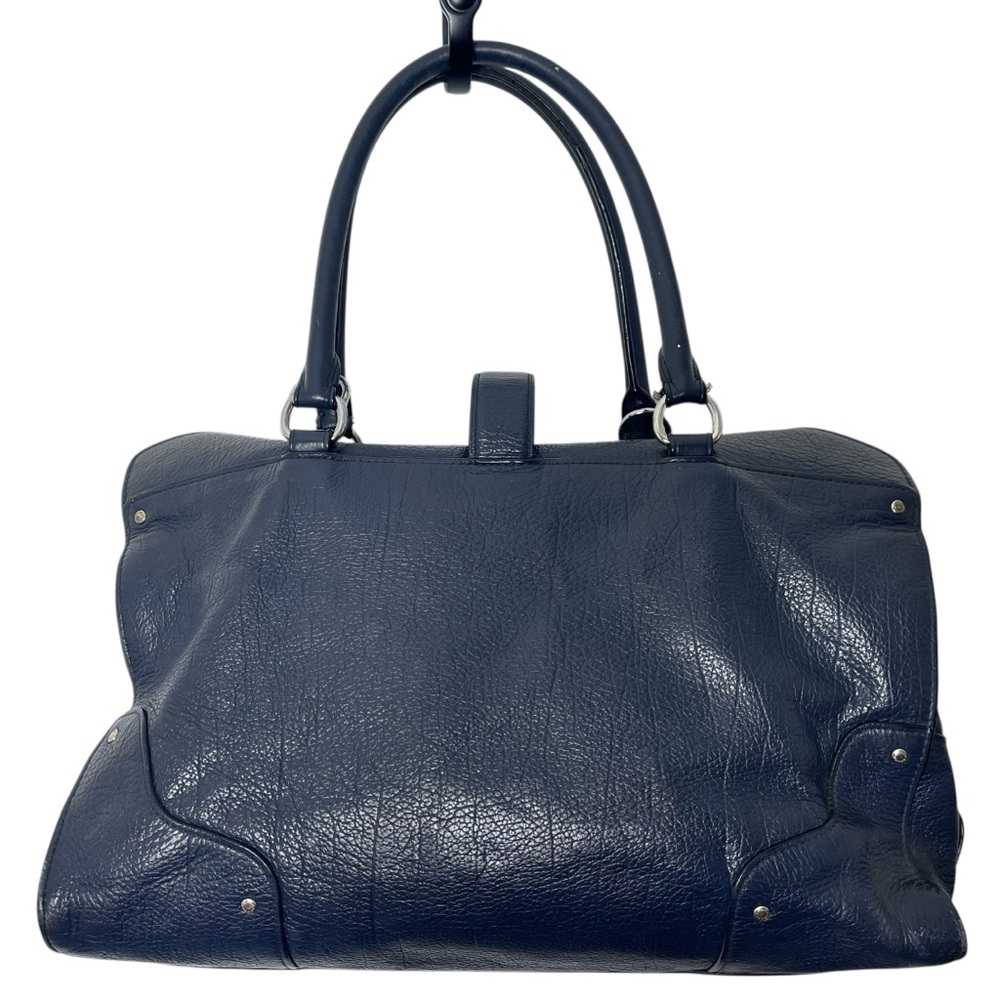 Coach Mercer 30 Navy Grain Leather Satchel - Picture 2 of 14